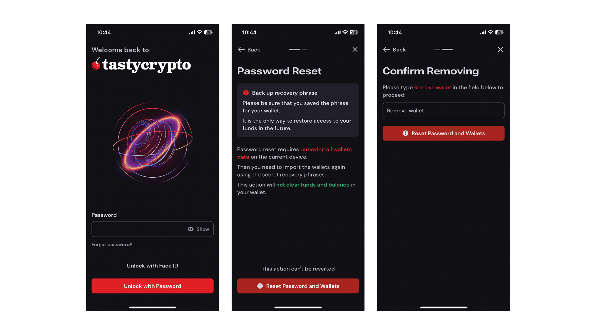 Sleek smartphone displaying passkey wallet app unlocked via Face ID biometric authentication, symbolizing seedless WebAuthn-native phishing-resistant crypto security